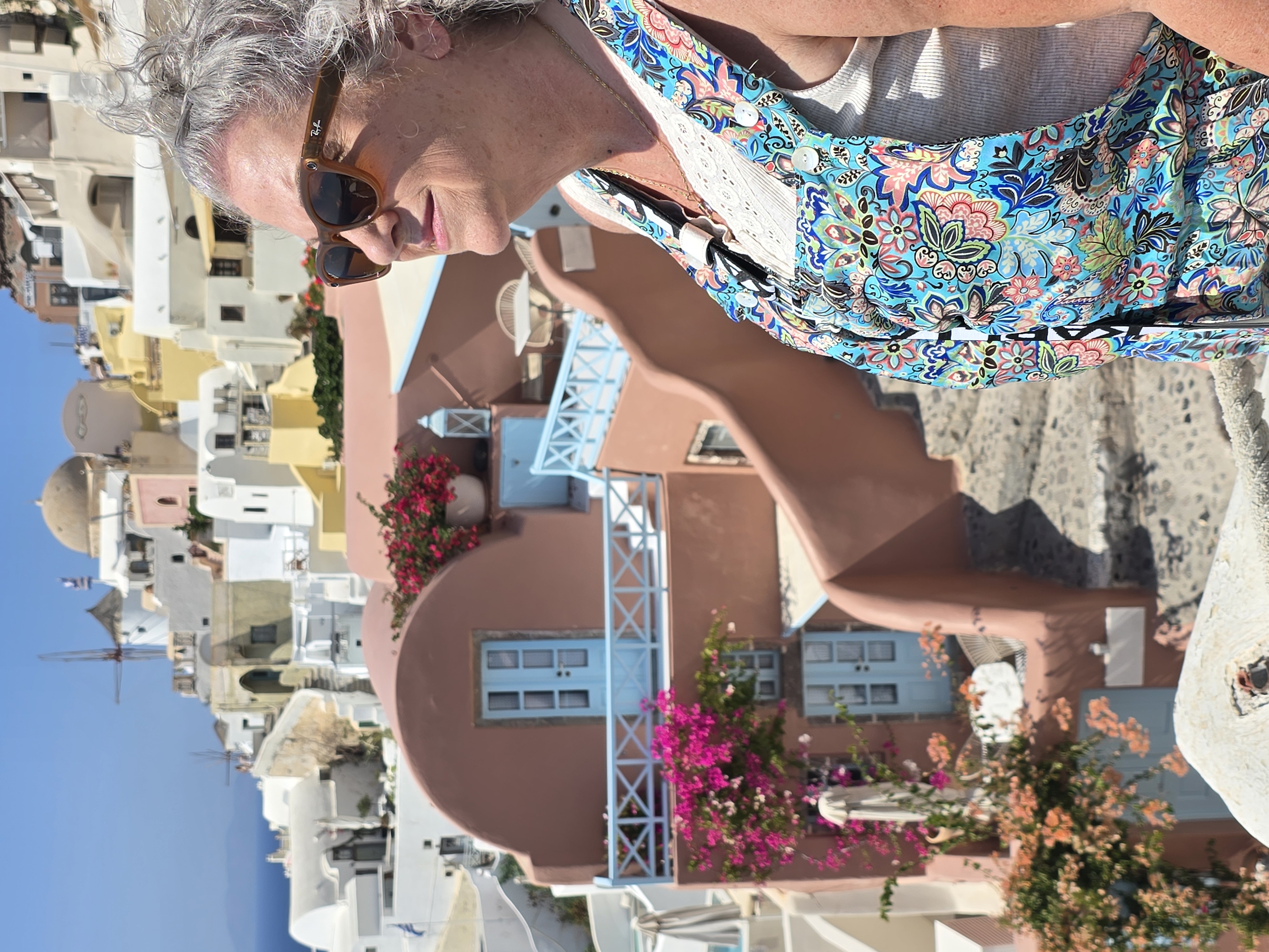 Me enjoying the beautiful view of Santorini.